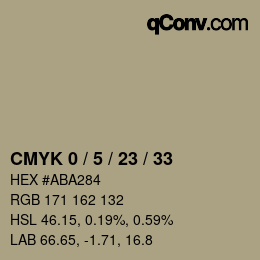 カラーコード: CMYK 0 / 5 / 23 / 33 | qconv.com