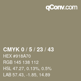 Color code: CMYK 0 / 5 / 23 / 43 | qconv.com