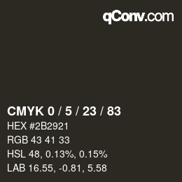 Color code: CMYK 0 / 5 / 23 / 83 | qconv.com