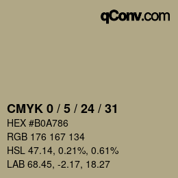 カラーコード: CMYK 0 / 5 / 24 / 31 | qconv.com