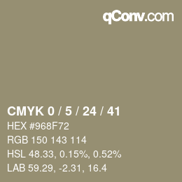 カラーコード: CMYK 0 / 5 / 24 / 41 | qconv.com