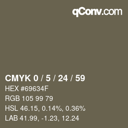カラーコード: CMYK 0 / 5 / 24 / 59 | qconv.com