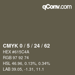 カラーコード: CMYK 0 / 5 / 24 / 62 | qconv.com