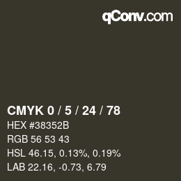 颜色代码: CMYK 0 / 5 / 24 / 78 | qconv.com