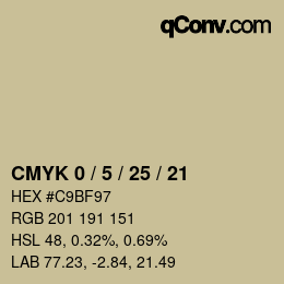 カラーコード: CMYK 0 / 5 / 25 / 21 | qconv.com