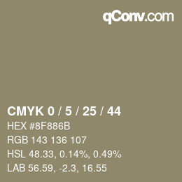 Código de color: CMYK 0 / 5 / 25 / 44 | qconv.com