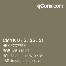 カラーコード: CMYK 0 / 5 / 25 / 51 | qconv.com