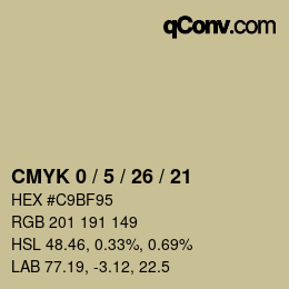 Farbcode: CMYK 0 / 5 / 26 / 21 | qconv.com