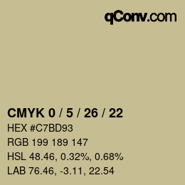 Color code: CMYK 0 / 5 / 26 / 22 | qconv.com