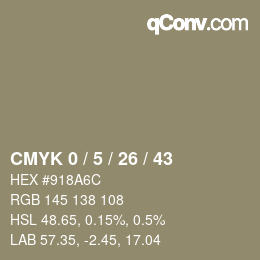 Color code: CMYK 0 / 5 / 26 / 43 | qconv.com