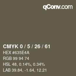 颜色代码: CMYK 0 / 5 / 26 / 61 | qconv.com