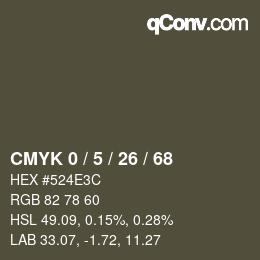 颜色代码: CMYK 0 / 5 / 26 / 68 | qconv.com