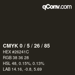 Color code: CMYK 0 / 5 / 26 / 85 | qconv.com