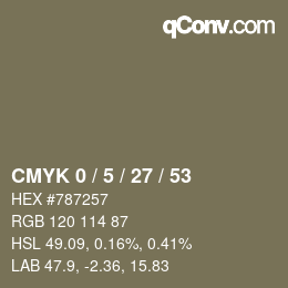 颜色代码: CMYK 0 / 5 / 27 / 53 | qconv.com
