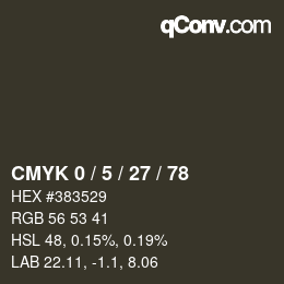 Color code: CMYK 0 / 5 / 27 / 78 | qconv.com