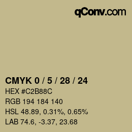 カラーコード: CMYK 0 / 5 / 28 / 24 | qconv.com