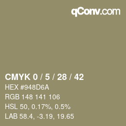 Código de color: CMYK 0 / 5 / 28 / 42 | qconv.com