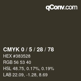Color code: CMYK 0 / 5 / 28 / 78 | qconv.com