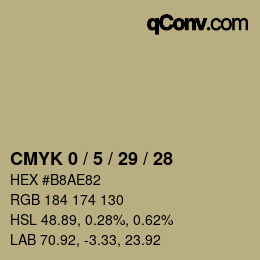 Color code: CMYK 0 / 5 / 29 / 28 | qconv.com