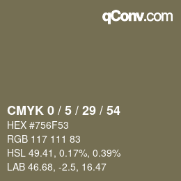 Color code: CMYK 0 / 5 / 29 / 54 | qconv.com
