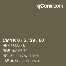 カラーコード: CMYK 0 / 5 / 29 / 60 | qconv.com