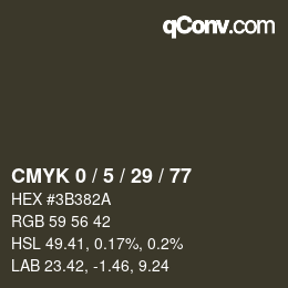 Color code: CMYK 0 / 5 / 29 / 77 | qconv.com