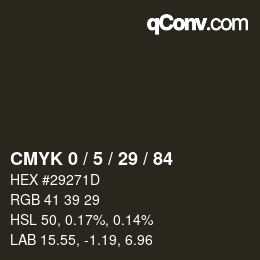 Color code: CMYK 0 / 5 / 29 / 84 | qconv.com