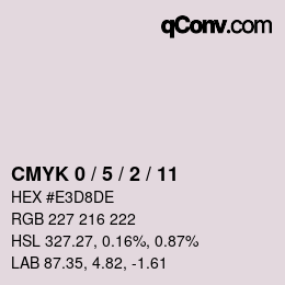 カラーコード: CMYK 0 / 5 / 2 / 11 | qconv.com