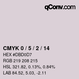 カラーコード: CMYK 0 / 5 / 2 / 14 | qconv.com