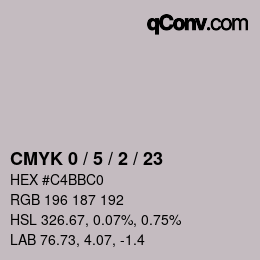 Color code: CMYK 0 / 5 / 2 / 23 | qconv.com