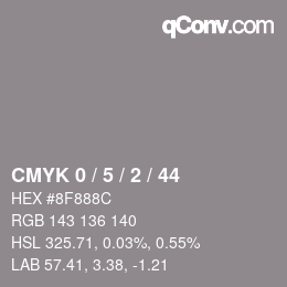 Color code: CMYK 0 / 5 / 2 / 44 | qconv.com