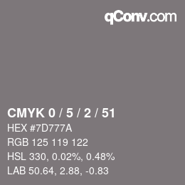 Color code: CMYK 0 / 5 / 2 / 51 | qconv.com