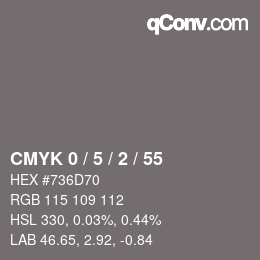 颜色代码: CMYK 0 / 5 / 2 / 55 | qconv.com
