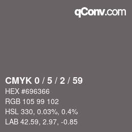 颜色代码: CMYK 0 / 5 / 2 / 59 | qconv.com