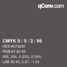 Color code: CMYK 0 / 5 / 2 / 66 | qconv.com