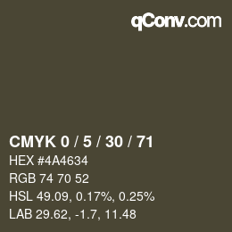 Color code: CMYK 0 / 5 / 30 / 71 | qconv.com