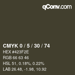 Color code: CMYK 0 / 5 / 30 / 74 | qconv.com