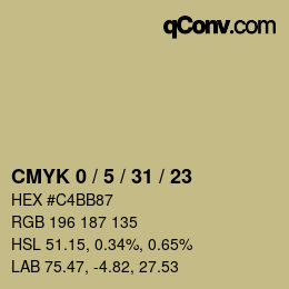 Color code: CMYK 0 / 5 / 31 / 23 | qconv.com