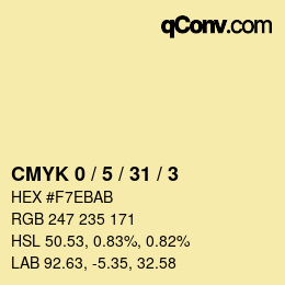 Color code: CMYK 0 / 5 / 31 / 3 | qconv.com