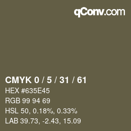 Color code: CMYK 0 / 5 / 31 / 61 | qconv.com