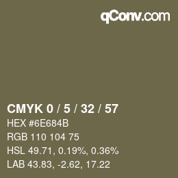 Code couleur: CMYK 0 / 5 / 32 / 57 | qconv.com