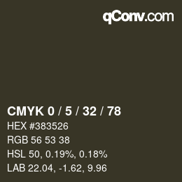 Color code: CMYK 0 / 5 / 32 / 78 | qconv.com