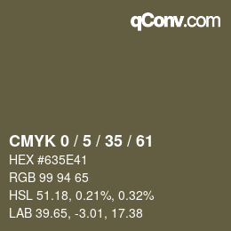 カラーコード: CMYK 0 / 5 / 35 / 61 | qconv.com