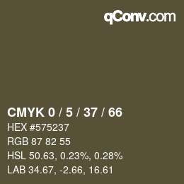 Código de color: CMYK 0 / 5 / 37 / 66 | qconv.com