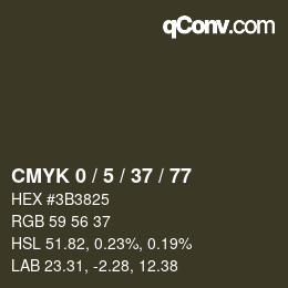 カラーコード: CMYK 0 / 5 / 37 / 77 | qconv.com