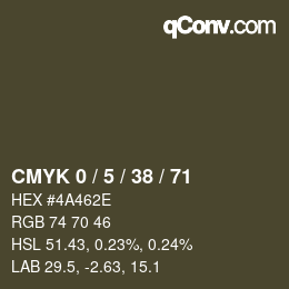 Color code: CMYK 0 / 5 / 38 / 71 | qconv.com