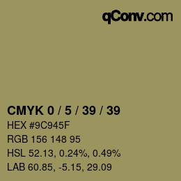 カラーコード: CMYK 0 / 5 / 39 / 39 | qconv.com