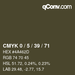 Color code: CMYK 0 / 5 / 39 / 71 | qconv.com