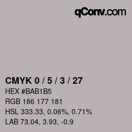 カラーコード: CMYK 0 / 5 / 3 / 27 | qconv.com