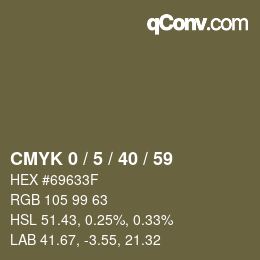 カラーコード: CMYK 0 / 5 / 40 / 59 | qconv.com
